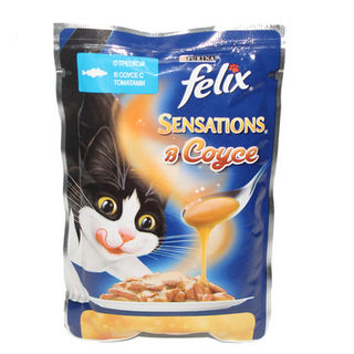 Корм для кошек Феликс треска с томатом 75г